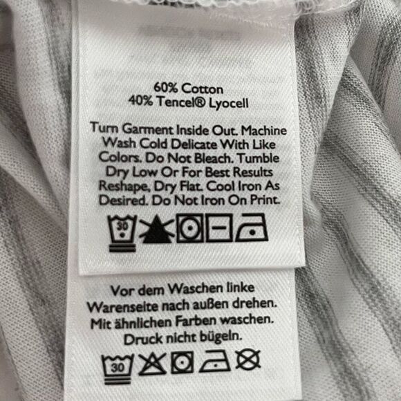 Eddie Bauer White And Gray Striped Wrap Shirt   Womens Size XL   NWT - Picture 4 of 6